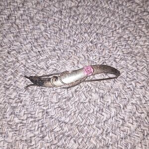 Vintage Delicate Gold And Pink Barrette